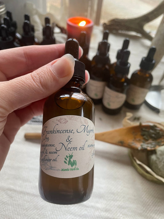 Frankincense, Myrrh, & Neem oil